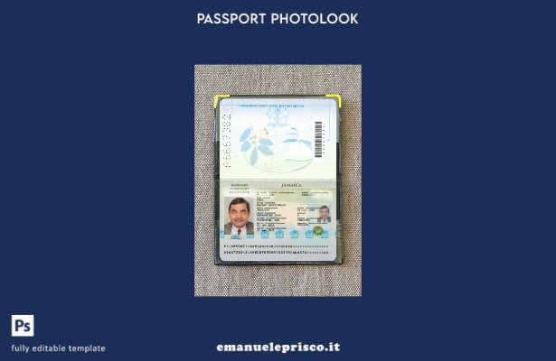 modello di photolook presente del passaporto della Giamaica in stile verificato